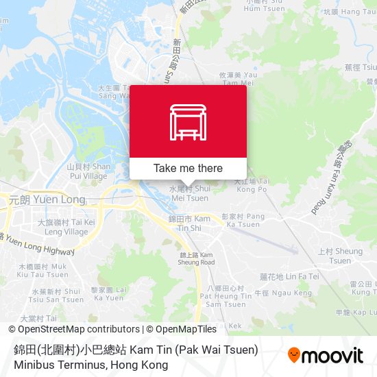 錦田(北圍村)小巴總站 Kam Tin (Pak Wai Tsuen) Minibus Terminus map