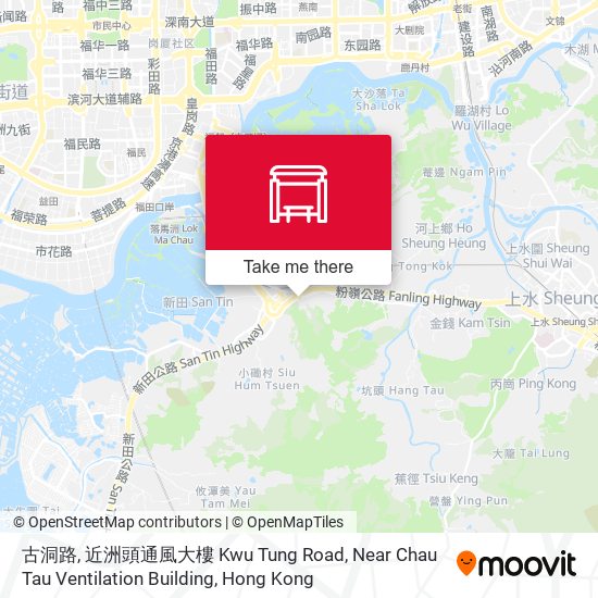 古洞路, 近洲頭通風大樓 Kwu Tung Road, Near Chau Tau Ventilation Building map