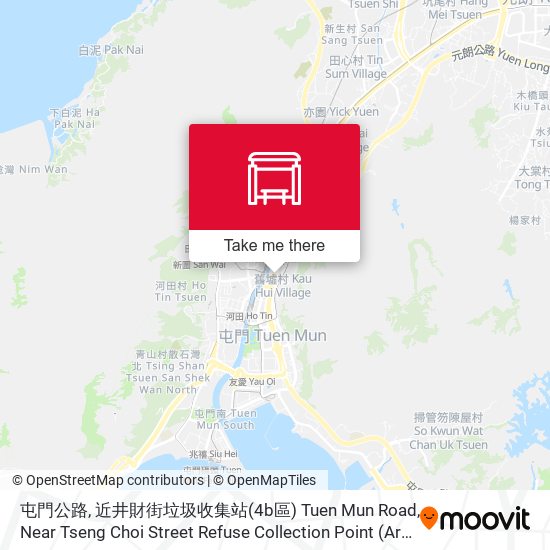 屯門公路, 近井財街垃圾收集站(4b區) Tuen Mun Road, Near Tseng Choi Street Refuse Collection Point (Area 4b) map