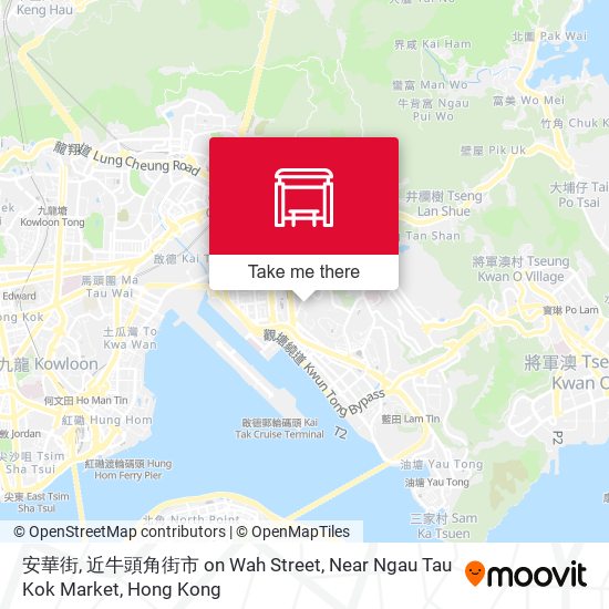 安華街, 近牛頭角街市 on Wah Street, Near Ngau Tau Kok Market map