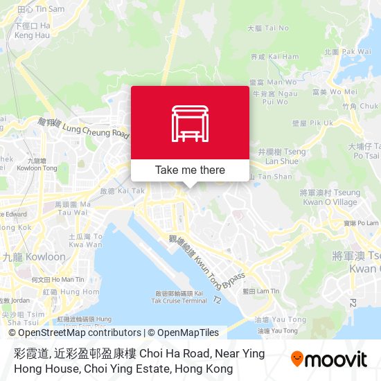 彩霞道, 近彩盈邨盈康樓 Choi Ha Road, Near Ying Hong House, Choi Ying Estate map