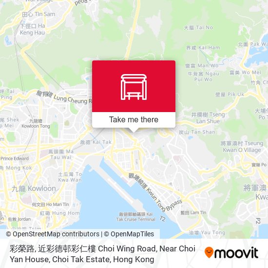 彩榮路, 近彩德邨彩仁樓 Choi Wing Road, Near Choi Yan House, Choi Tak Estate map