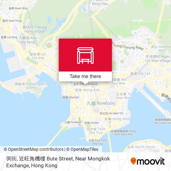 弼街, 近旺角機樓 Bute Street, Near Mongkok Exchange map
