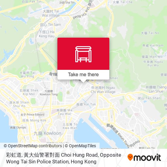 彩虹道, 黃大仙警署對面 Choi Hung Road, Opposite Wong Tai Sin Police Station map