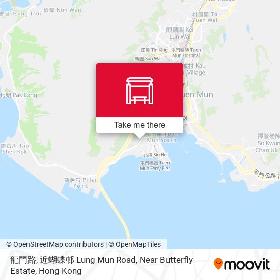 龍門路, 近蝴蝶邨 Lung Mun Road, Near Butterfly Estate map