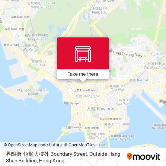 界限街, 恆順大樓外 Boundary Street, Outside Hang Shun Building map