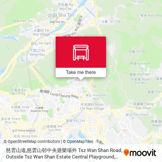 慈雲山道,慈雲山邨中央遊樂場外 Tsz Wan Shan Road, Outside Tsz Wan Shan Estate Central Playground map