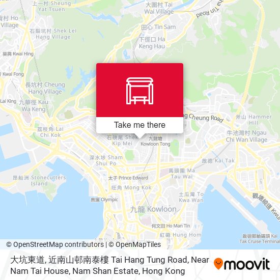 大坑東道, 近南山邨南泰樓 Tai Hang Tung Road, Near Nam Tai House, Nam Shan Estate map