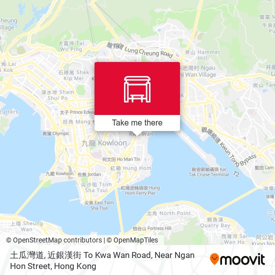土瓜灣道, 近銀漢街 To Kwa Wan Road, Near Ngan Hon Street map