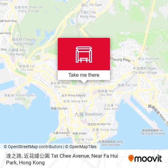達之路, 近花墟公園 Tat Chee Avenue, Near Fa Hui Park map