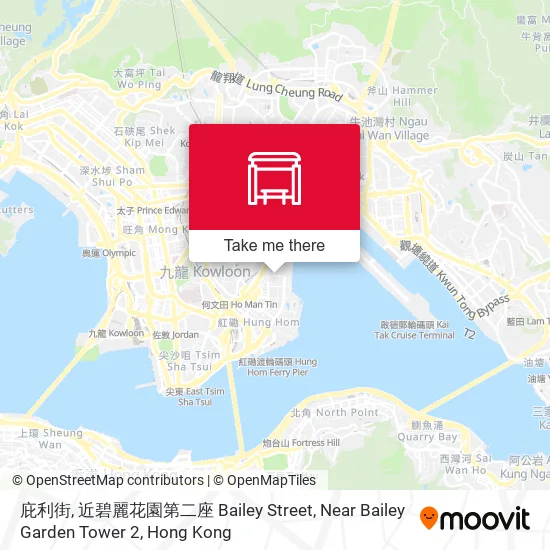 庇利街, 近碧麗花園第二座 Bailey Street, Near Bailey Garden Tower 2地圖