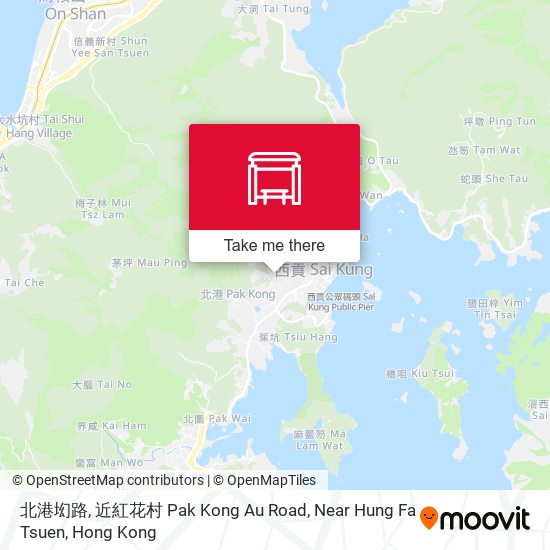 北港㘭路, 近紅花村 Pak Kong Au Road, Near Hung Fa Tsuen map