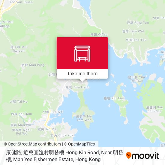 康健路, 近萬宜漁村明發樓 Hong Kin Road, Near 明發樓, Man Yee Fishermen Estate map