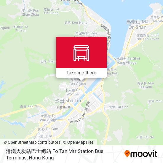 港鐵火炭站巴士總站 Fo Tan Mtr Station Bus Terminus map