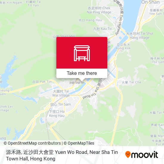 源禾路, 近沙田大會堂 Yuen Wo Road, Near Sha Tin Town Hall map