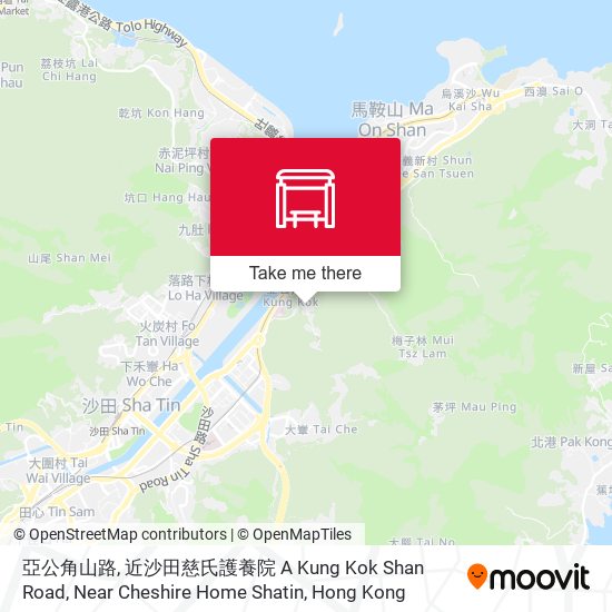 亞公角山路, 近沙田慈氏護養院 A Kung Kok Shan Road, Near Cheshire Home Shatin map