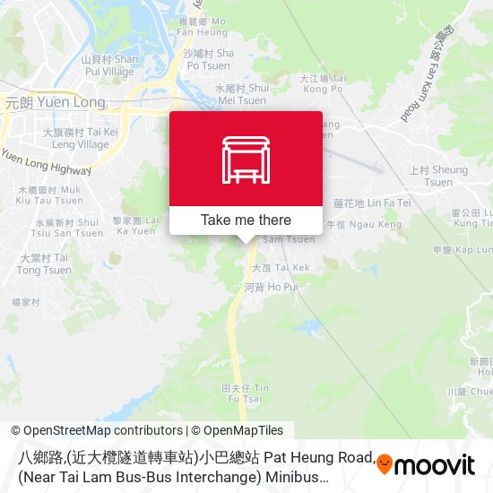 八鄉路,(近大欖隧道轉車站)小巴總站 Pat Heung Road, (Near Tai Lam Bus-Bus Interchange) Minibus Terminus map