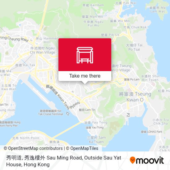 秀明道, 秀逸樓外  Sau Ming Road, Outside Sau Yat House地圖