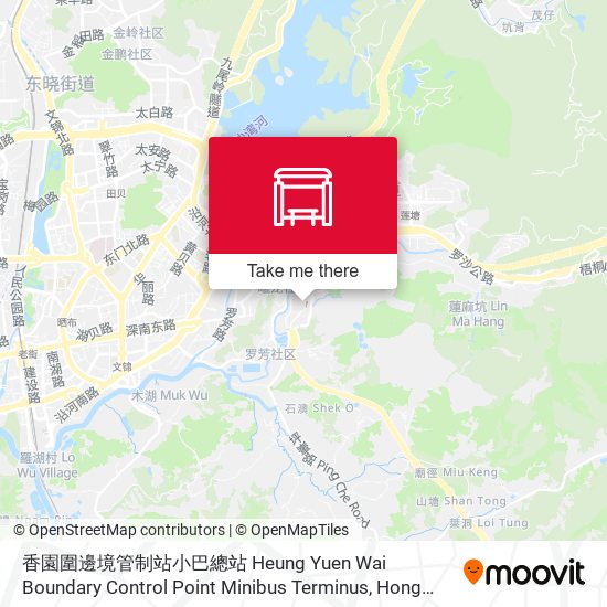 香園圍邊境管制站小巴總站 Heung Yuen Wai Boundary Control Point Minibus Terminus map