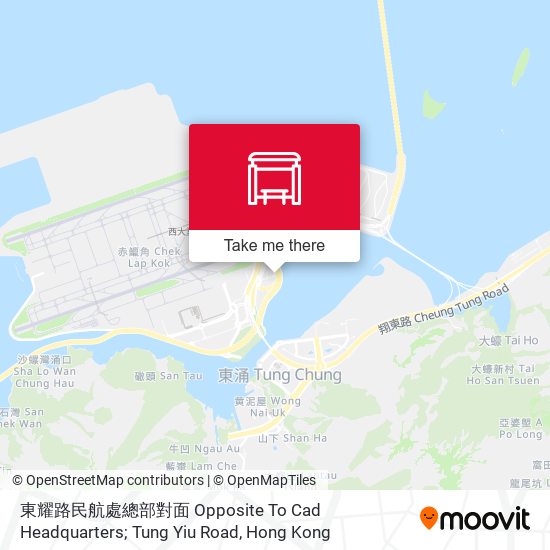 東耀路民航處總部對面 Opposite To Cad Headquarters; Tung Yiu Road map