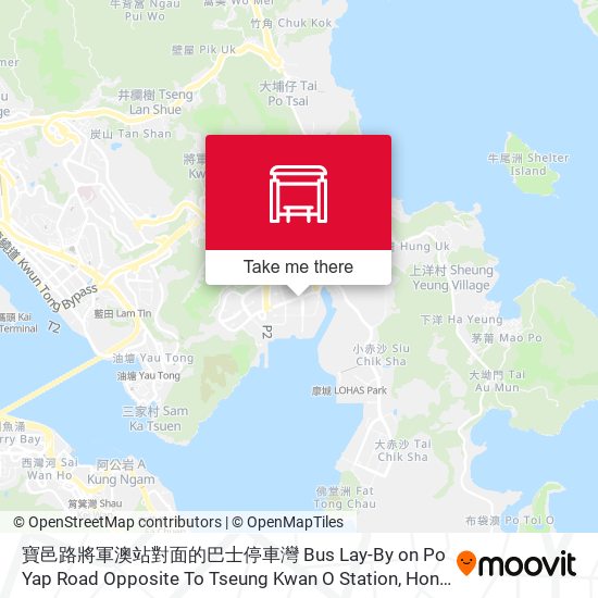 寶邑路將軍澳站對面的巴士停車灣  Bus Lay-By on Po Yap Road Opposite To Tseung Kwan O Station map