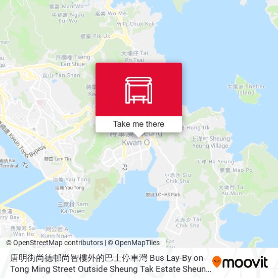 唐明街尚德邨尚智樓外的巴士停車灣  Bus Lay-By on Tong Ming Street Outside Sheung Tak Estate Sheung Chi House map