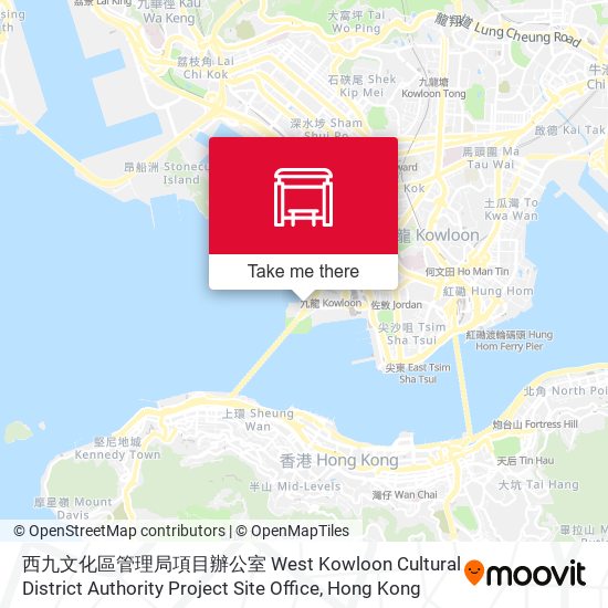 西九文化區管理局項目辦公室 West Kowloon Cultural District Authority Project Site Office map
