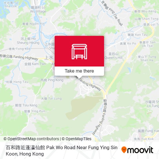 百和路近蓬瀛仙館 Pak Wo Road Near Fung Ying Sin Koon map