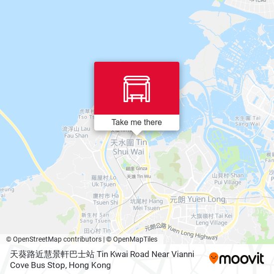天葵路近慧景軒巴士站 Tin Kwai Road Near Vianni Cove Bus Stop map