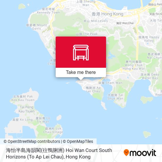 海怡半島海韻閣(往鴨脷洲) Hoi Wan Court South Horizons (To Ap Lei Chau) map