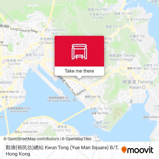 觀塘(裕民坊)總站 Kwun Tong (Yue Man Square) B / T map