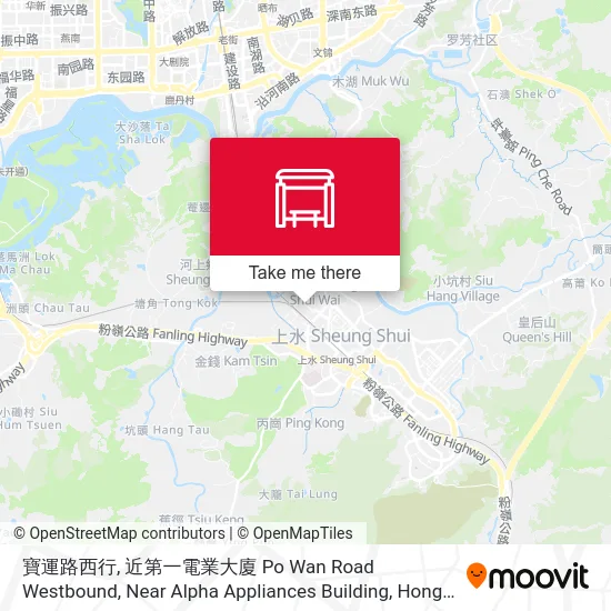 寶運路西行, 近第一電業大廈 Po Wan Road Westbound, Near Alpha Appliances Building地圖