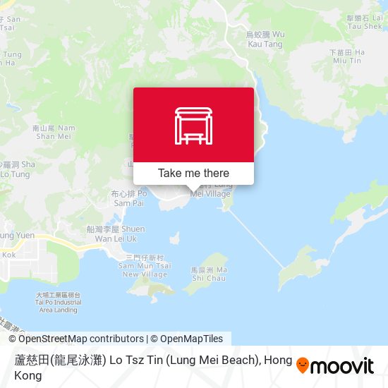 蘆慈田(龍尾泳灘) Lo Tsz Tin (Lung Mei Beach) map