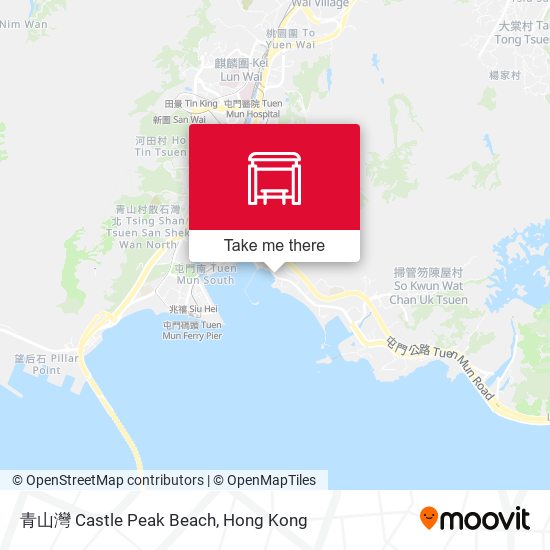 青山灣 Castle Peak Beach map
