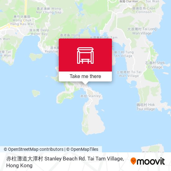 赤柱灘道大潭村 Stanley Beach Rd. Tai Tam Village map