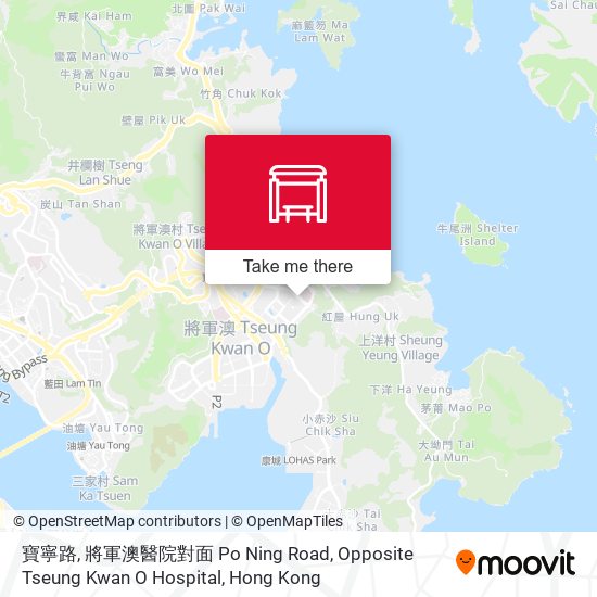 寶寧路, 將軍澳醫院對面 Po Ning Road, Opposite Tseung Kwan O Hospital map