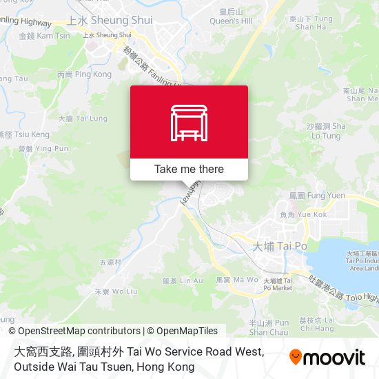 大窩西支路, 圍頭村外 Tai Wo Service Road West, Outside Wai Tau Tsuen map