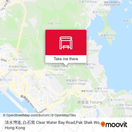 清水灣道, 白石窩 Clear Water Bay Road,Pak Shek Wo map