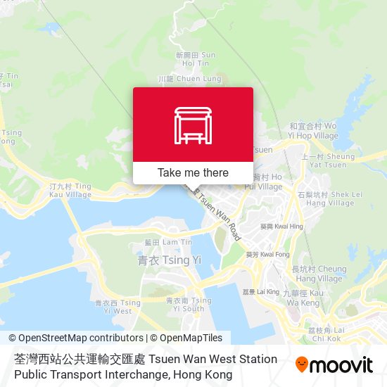 荃灣西站公共運輸交匯處 Tsuen Wan West Station Public Transport Interchange map