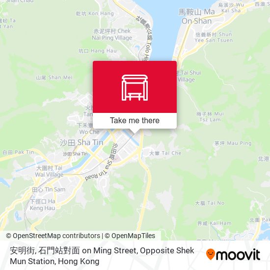 安明街, 石門站對面 on Ming Street, Opposite Shek Mun Station map