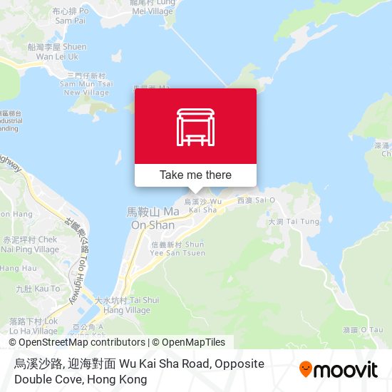 烏溪沙路, 迎海對面 Wu Kai Sha Road, Opposite Double Cove map