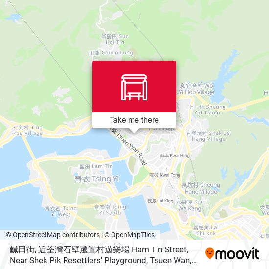 鹹田街, 近荃灣石壁遷置村遊樂場 Ham Tin Street, Near Shek Pik Resettlers' Playground, Tsuen Wan map