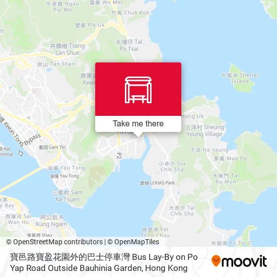 寶邑路寶盈花園外的巴士停車灣  Bus Lay-By on Po Yap Road Outside Bauhinia Garden map