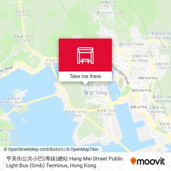 亨美街公共小巴(專線)總站 Hang Mei Street Public Light Bus (Gmb) Terminus map