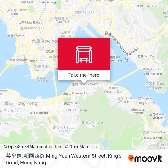 英皇道, 明園西街 Ming Yuen Western Street, King's Road地圖