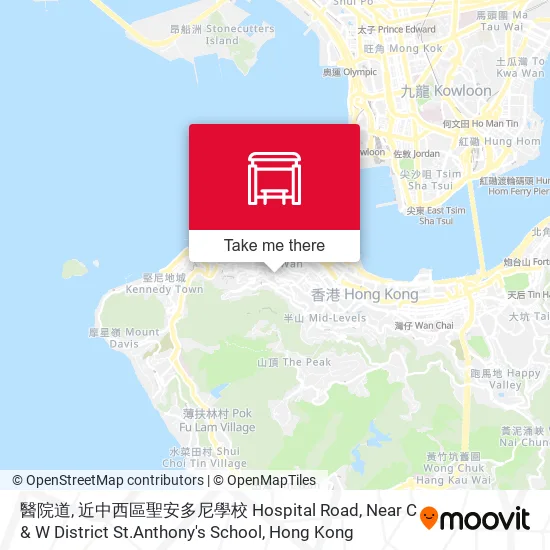 醫院道, 近中西區聖安多尼學校 Hospital Road, Near C & W District St.Anthony's School地圖