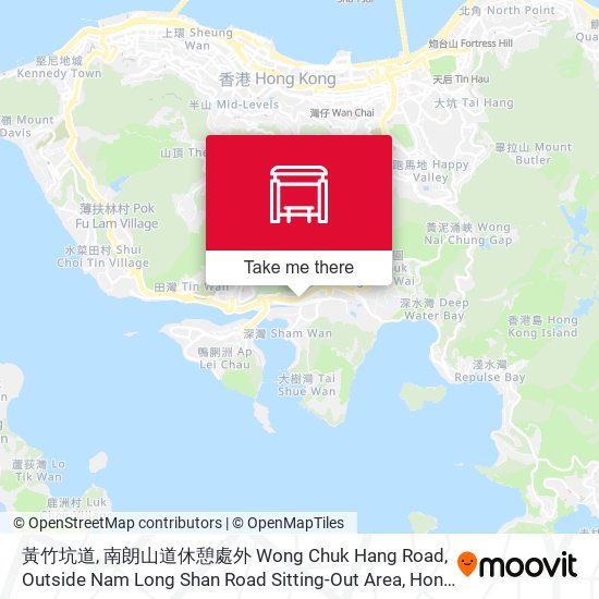 黃竹坑道, 南朗山道休憩處外 Wong Chuk Hang Road, Outside Nam Long Shan Road Sitting-Out Area map