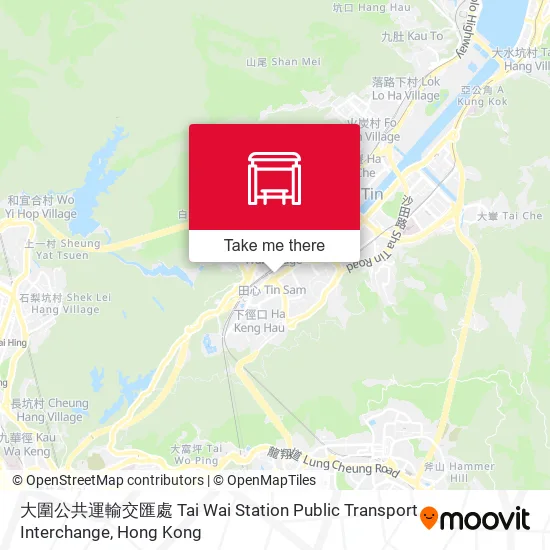大圍公共運輸交匯處 Tai Wai Station Public Transport Interchange地圖