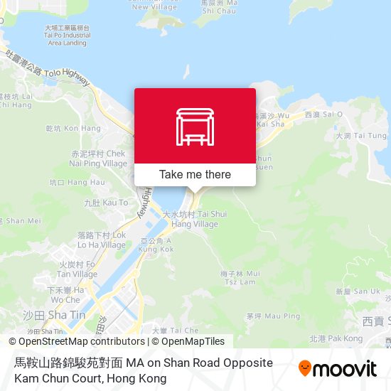 馬鞍山路錦駿苑對面  MA on Shan Road Opposite Kam Chun Court地圖