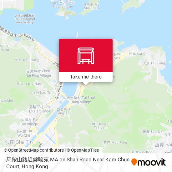 馬鞍山路近錦駿苑  MA on Shan Road Near Kam Chun Court地圖
